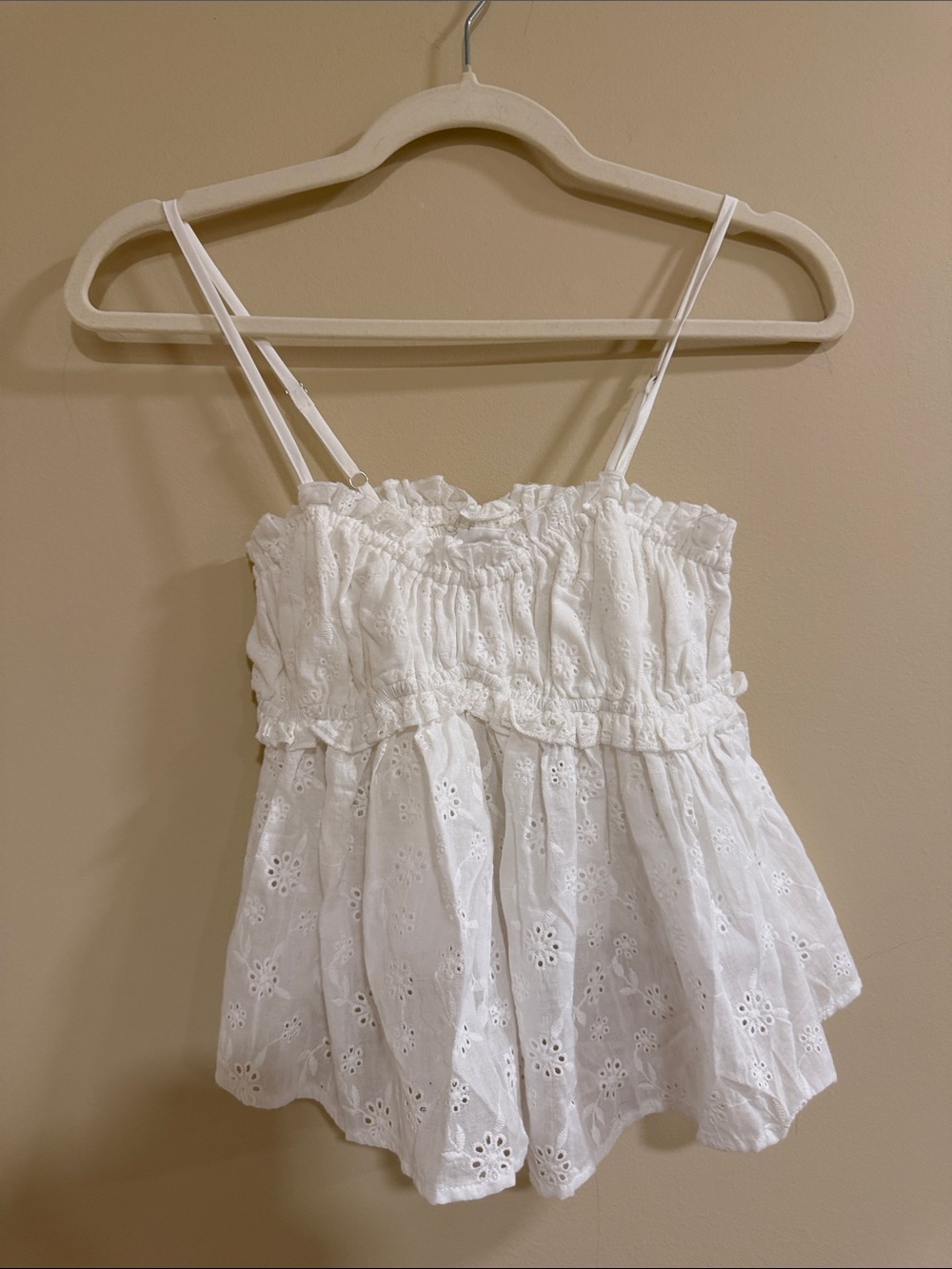 Sky to Moon Women's Cream Smocked Blouse